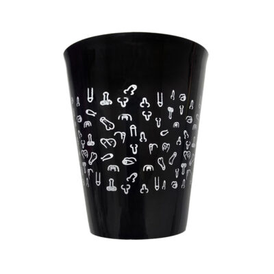 Penis Covered Cup Black 500ml (Pack of 12)